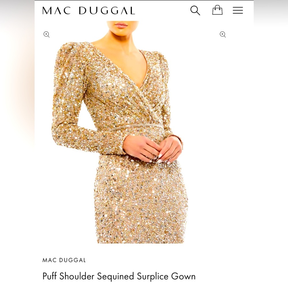 Mac Duggal Sequined Gown Size 18 NWT